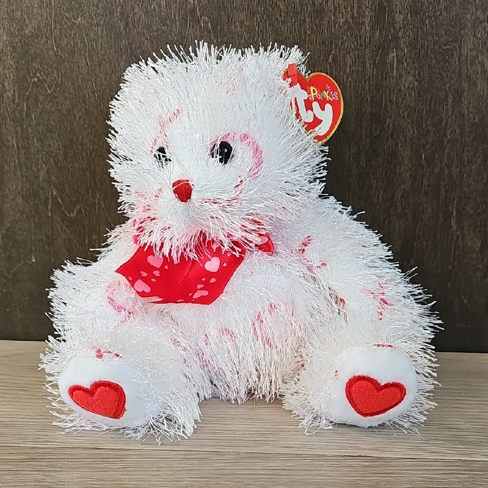 Vintage‎ 2005 TY Punkies Itty Bitty Kiss The Bear Valentines Day Plush